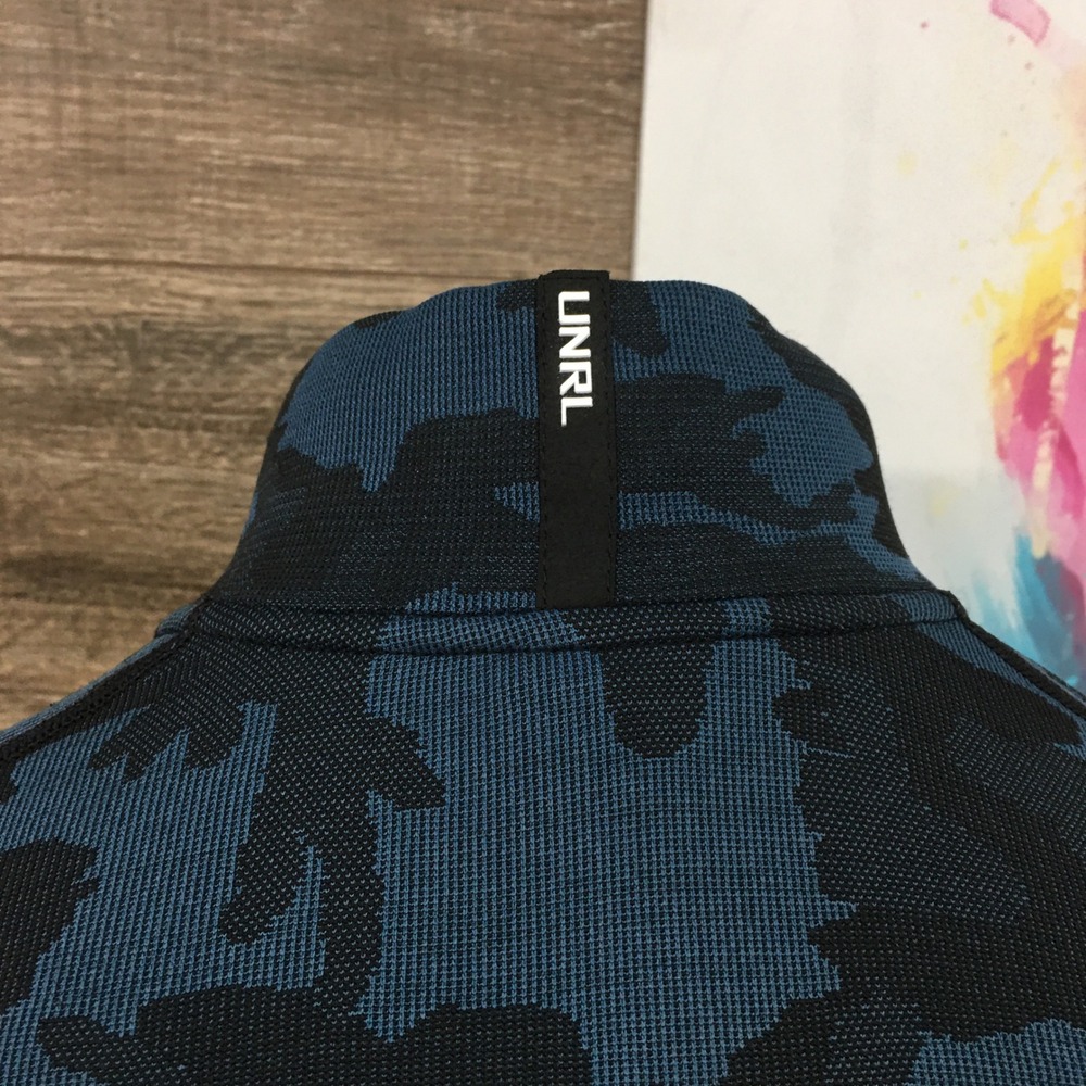 UNRL Mens Camo 1/4 Zip Long Sleeve Performance Pullover‎ Shirt Medium - Picture 4 of 7
